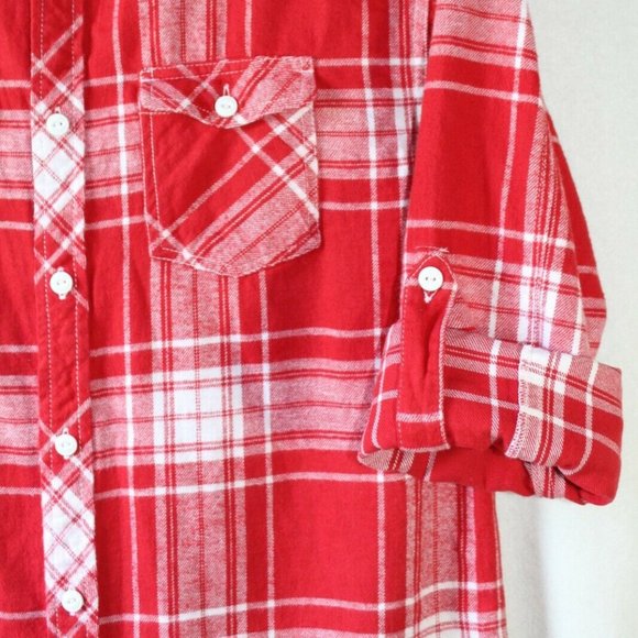 Men's Large AO - AMONGST OTHERS American Legacy Red Plaid Flannel Shirt Cotton - Picture 5 of 11